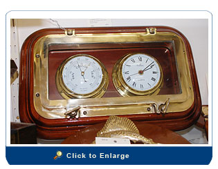 Antique Porthole Ships Clock/Barometer