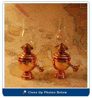 Matched Pair of Gimbaled Cabin Oil Lamps